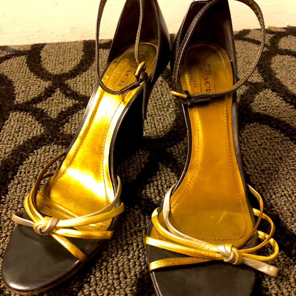 Authentic COACH Strappy Sandal Wedges